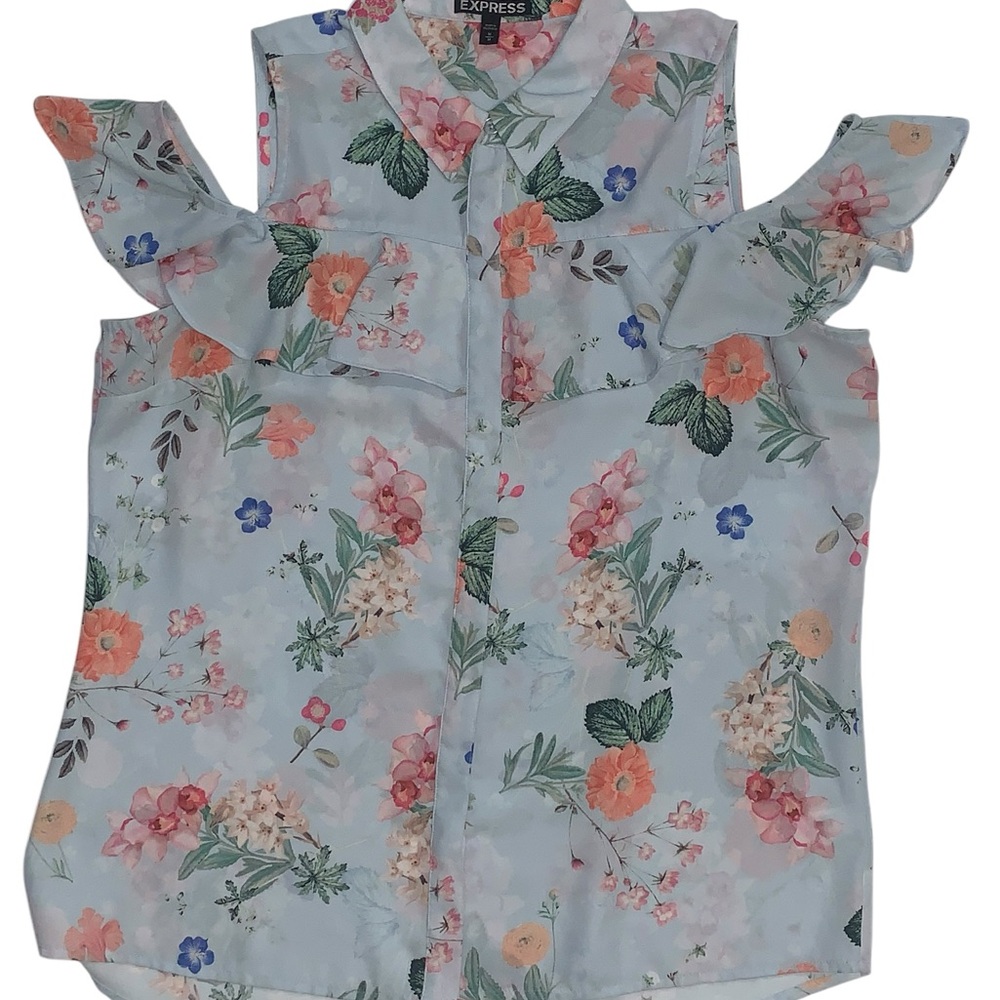 Express Floral Cold Shoulder Blouse